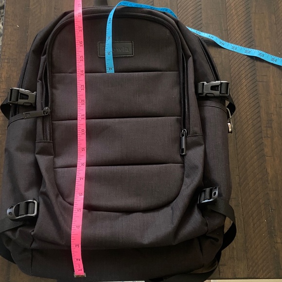 Black Unisex Backpack with combo lock security, USB charging ports, anti-theft main image 8